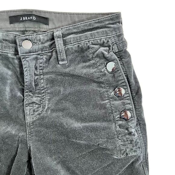 J. Brand Zion Velvet Crop Skinny Jeans in Asphalt Size 26 - Picture 9 of 14